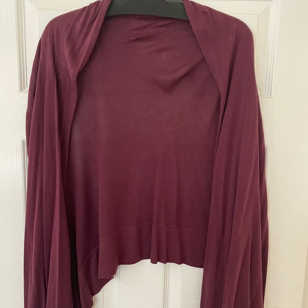 Maroon Cropped Coverup Sweater
